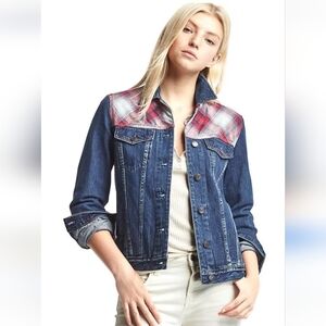 GAP & Pendleton 1969 Icon Denim Jacket With Plaid Accents